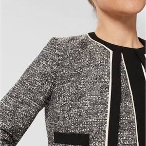 Hobbs London Brienna Jacket Cropped Tweed Blazer Size 8 NWOT